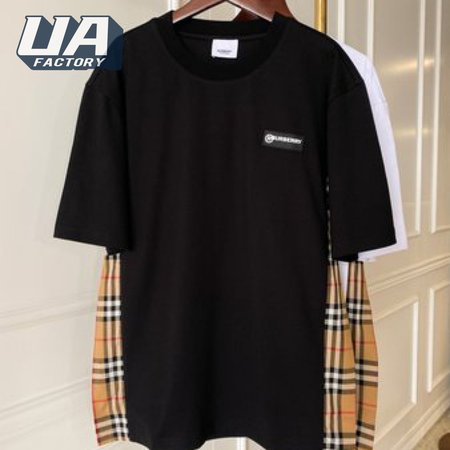 Burberry Womens Vintage Check Panel T-shirt Black