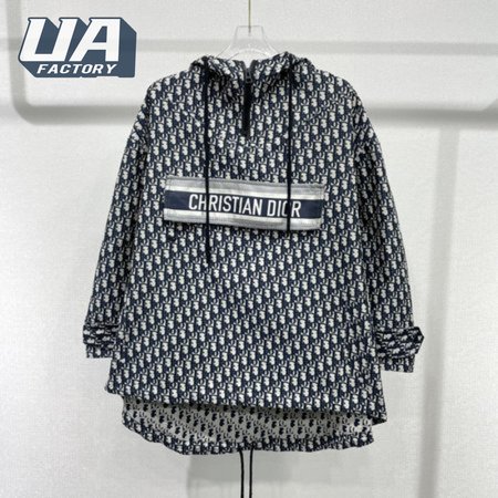 Christian Dior | Hoodie Anorak Blue And Ecru Oblique Oversize