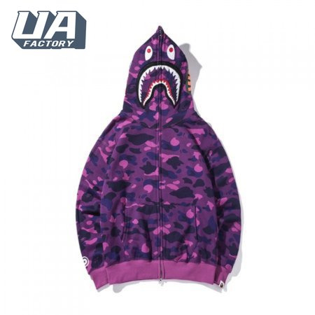 BAPE Color Camo Shark Full Zip Hoodie (FW21) Purple