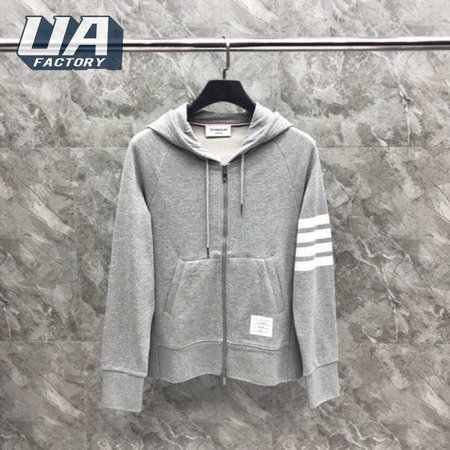 Thom Browne Logo-Patch Zip-Up Hoodie