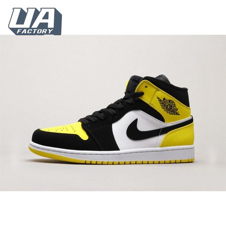 Air Jordan 1 Mid Yellow Toe Black Unisex
