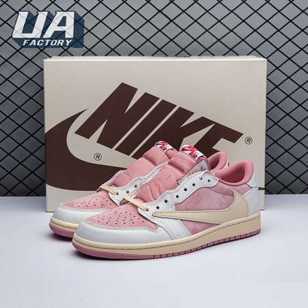 Travis Scott x Air Jordan 1 Low OG Pink Beige Red DM7866-600 Unisex