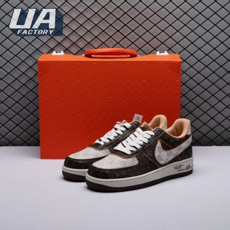 Nike Air Force 1 Low Monogram Brown Damier Azur Unisex