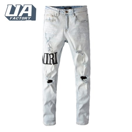 Amiri Logo Jeans White