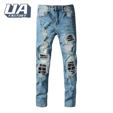 Amiri Ripped Jeans Blue / Black