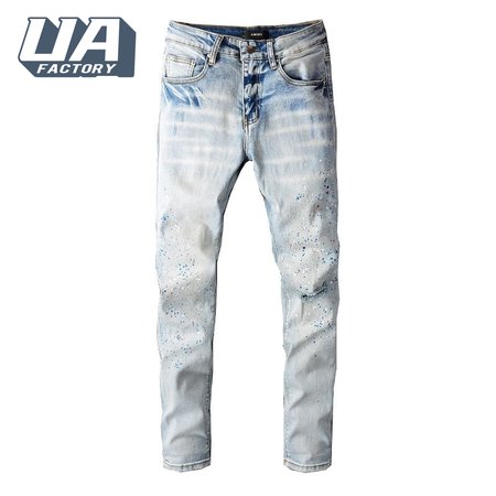 Amiri Splatter Jeans White