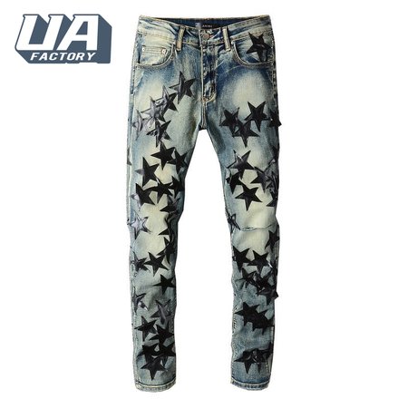 Amiri Stars Jeans Bleached Blue