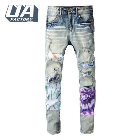 Amiri Tie-Dyed Jeans Blue / Purple