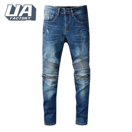 Amiri Zipper Jeans Dark Blue