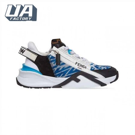 FENDI FLOW LIGHT BLUE NYLON LOW TOPS SNEAKERS - FD02